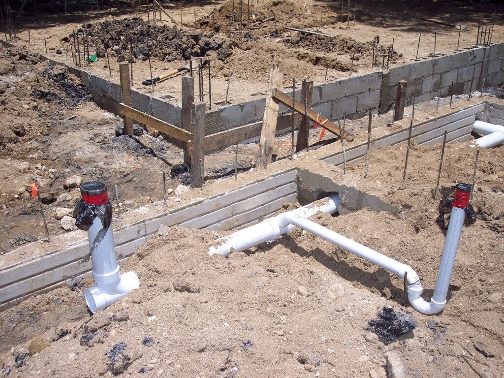foundation view of new home